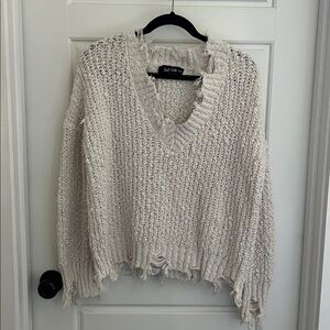 Fab'rik Cream Textured Sweater